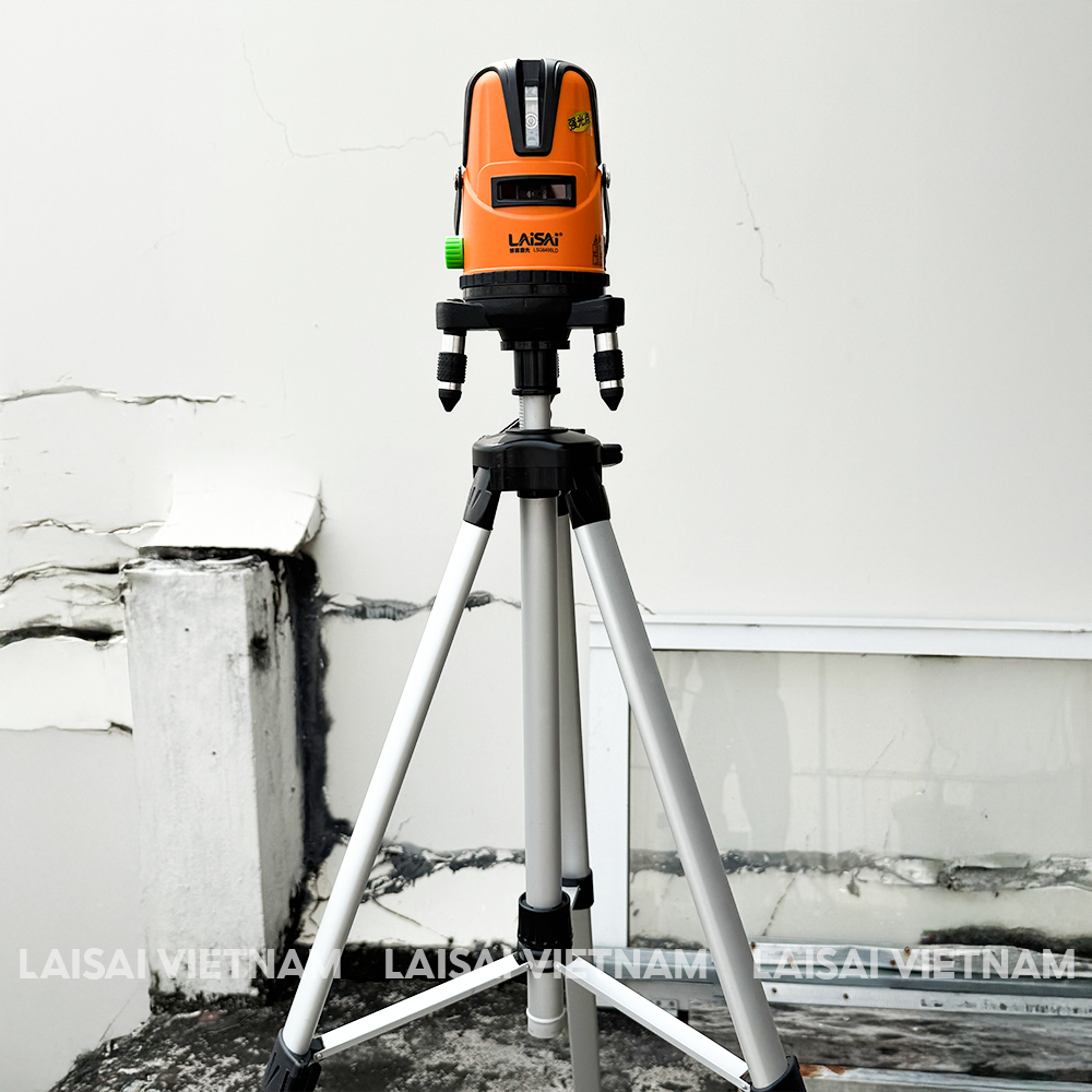 Chân Đế Tripod Nhẹ Gọn cao 1.6M LS3034, có tay quay thuận tiện dành cho máy Laser LaiSai