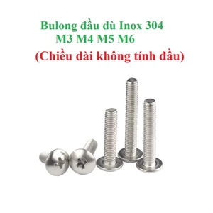 20 cái M3, M4, M5, M6 vít pake đầu dù thân bulong inox304 M3-M6