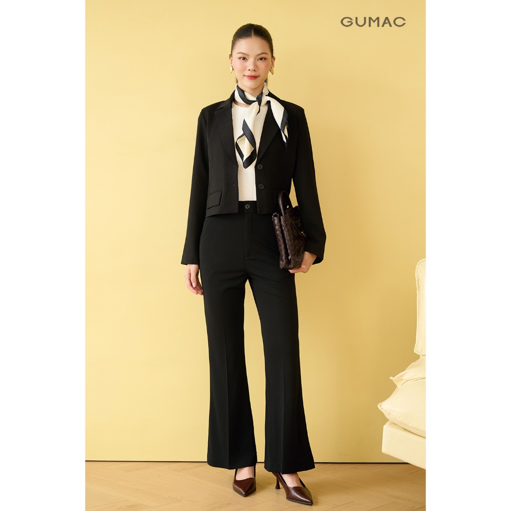 Quần Tây Ống Loe Nữ GUMAC Tôn Dáng Cá Tính Chất Thun Lạnh Mềm Mát Dễ Phối QF10028