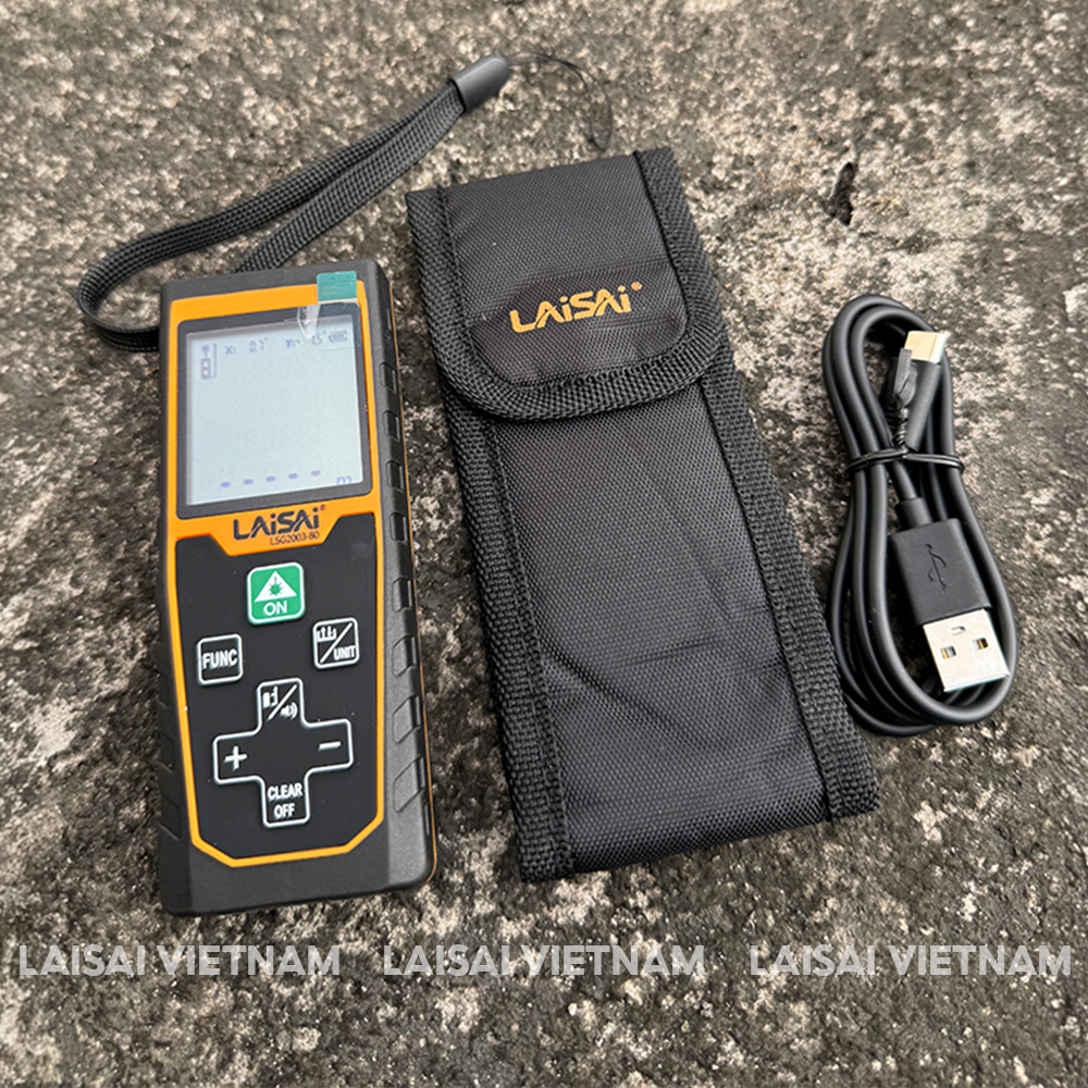 Máy Đo Khoảng Cách Tia Xanh LAISAI LSG2003-80 – Đo Siêu Nét, Chính Xác Tới 80M