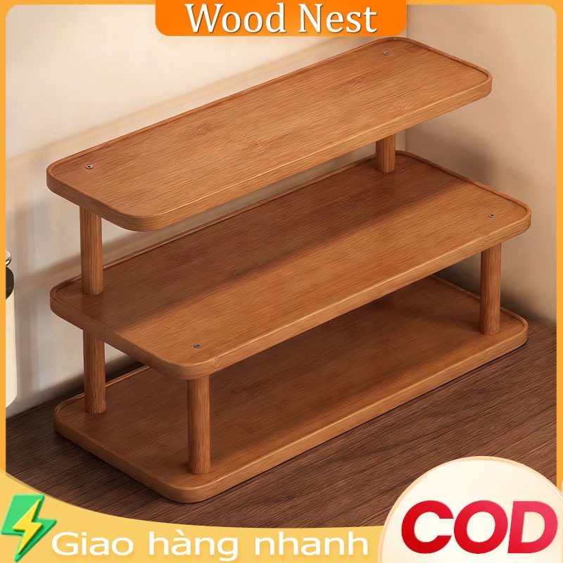 Kệ để bàn, kệ sách nhỏ, giá đựng cốc nước, mặt bàn ăn nhiều tầng bằng gỗ nguyên khối, giá đựng và trưng bày bộ ấm trà.