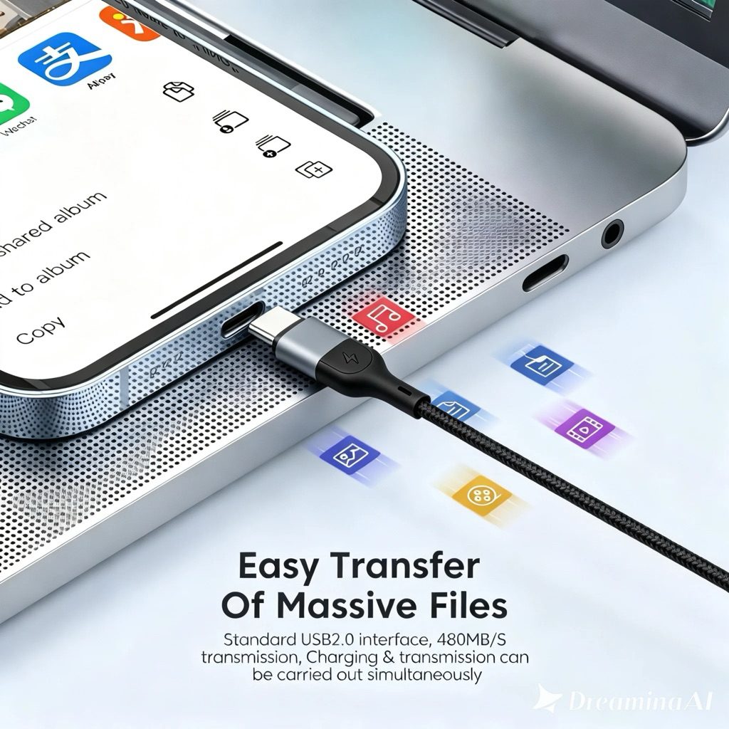 Cáp sạc nhanh USB to type C T52M