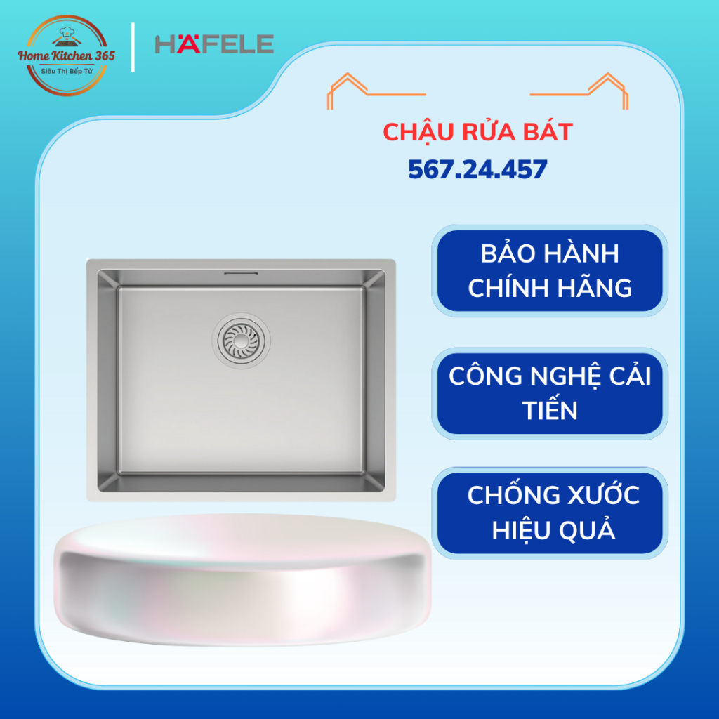 Chậu Rửa Bát Hafele HS24-SSN1S-540 567.24.457 – Inox Cao Cấp, Sang Trọng
