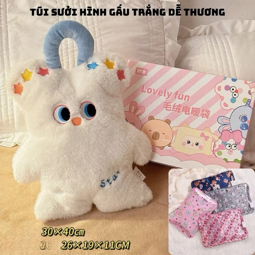 Túi Sưởi ấm Cắm Điện,Túi Chườm Bụng Kinh Dẽ Thương Có Sẵn Dung Dịch