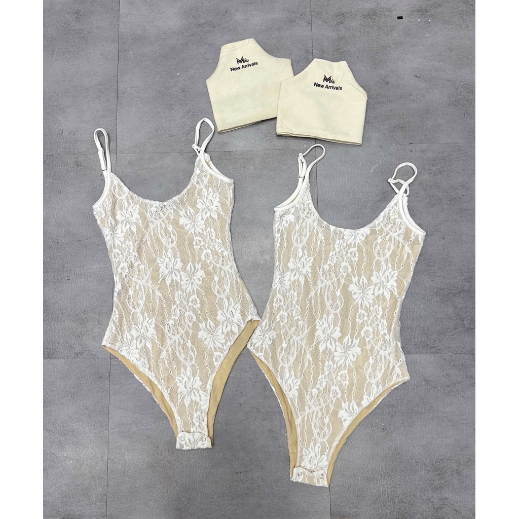 Áo body suits ren hoa 2 dây mix đồ siu gợi cảm