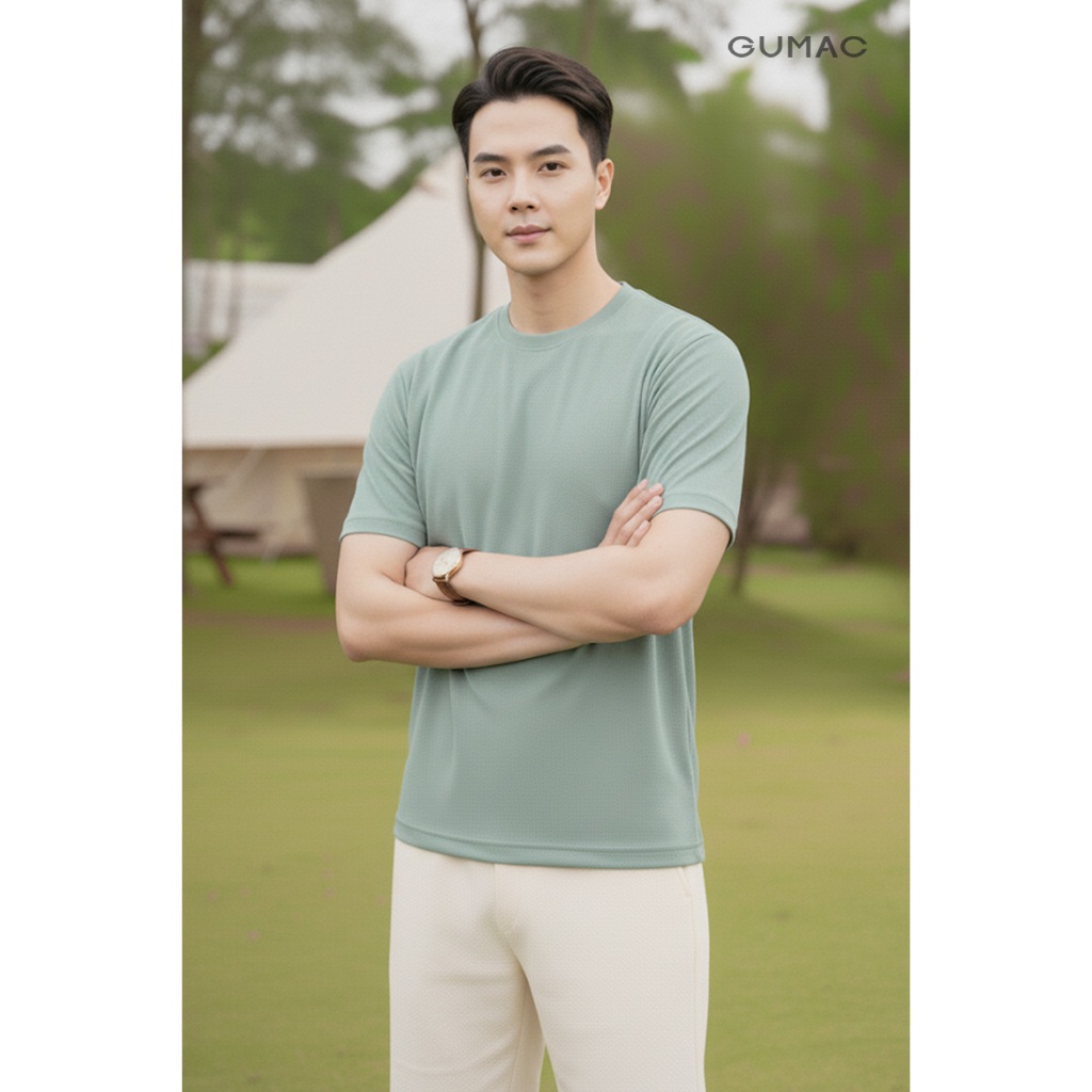 Áo Thun Nam Form Suông Cơ Bản Tay Ngắn Thời Trang GUMAC LATNF0914