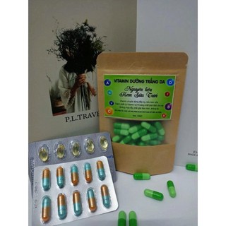 Set vitamin nấu kem sữa tươi dưỡng trắng đẹp da ( gồm 60 viên dưỡng trắng + 10 viên E + 10 viên C)
