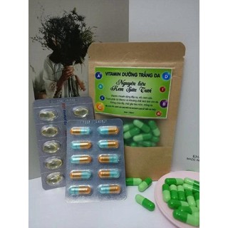 Set vitamin nấu kem sữa tươi dưỡng trắng đẹp da ( gồm 60 viên dưỡng trắng + 10 viên E + 10 viên C)