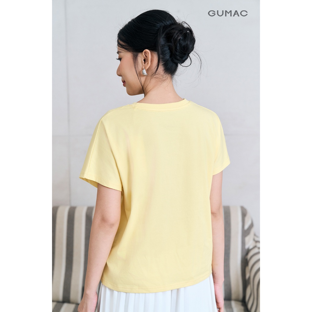 [NEW] Áo thun nữ GUMAC form suông cánh dơi in art phối màu  ATF12031