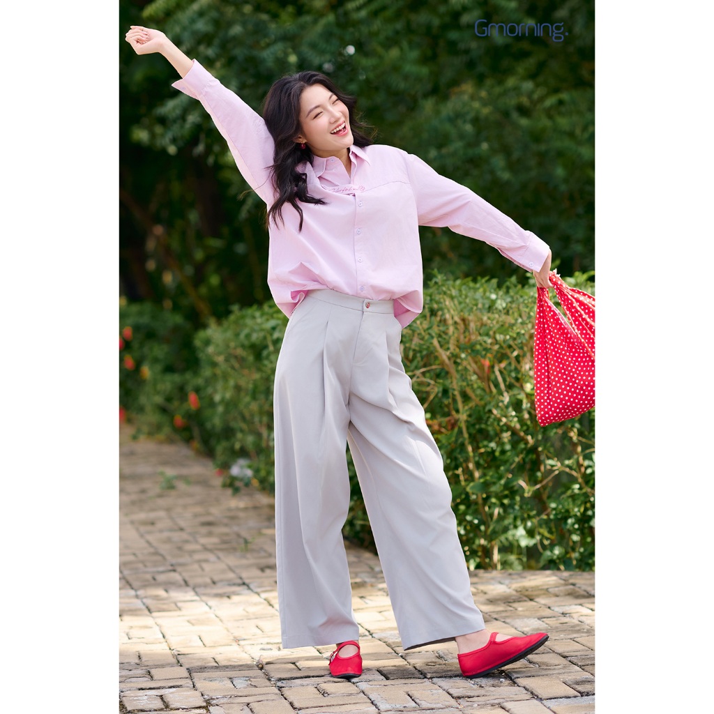 Áo sơ mi nữ Gmorning - GUMAC nẹp thêu  YAF10004