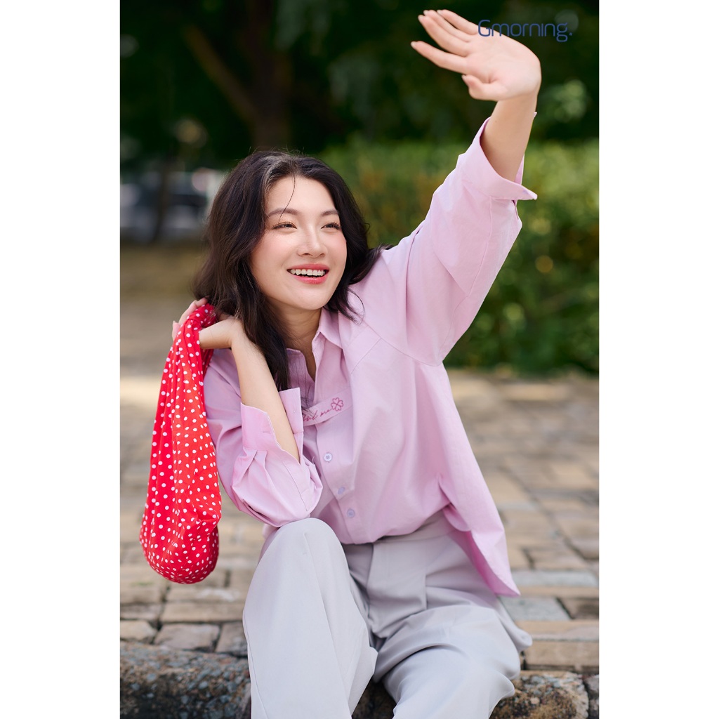 Áo sơ mi nữ Gmorning - GUMAC nẹp thêu  YAF10004