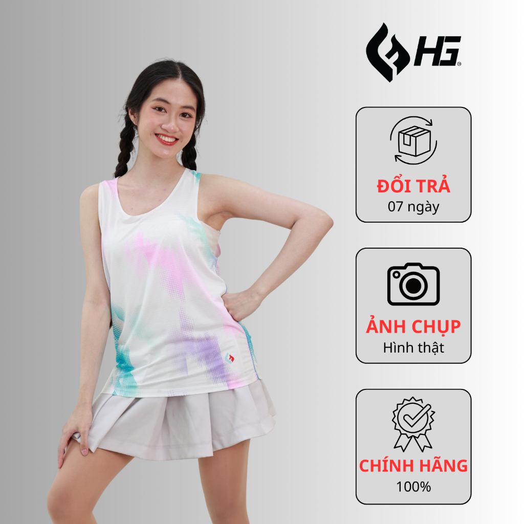 Áo chạy bộ nữ singlet ba lỗ HG Fashion siêu nhẹ thoáng khí phản quang tập gym yoga A25SL-1FM