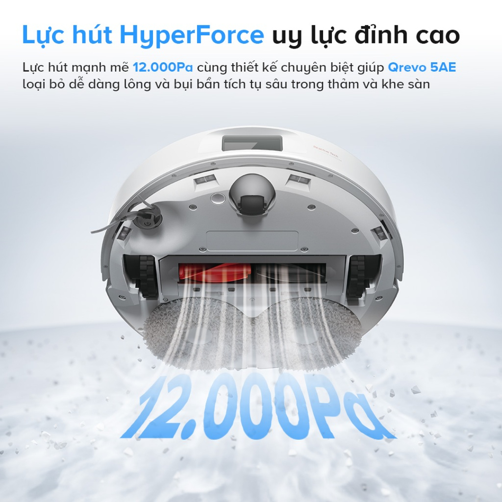 [Quà tặng] Roborock Qrevo 5AE robot hút bụi lau nhà, Lực hút 12.000 Pa, Tự giặt sấy khô, Bảo hành 24 tháng
