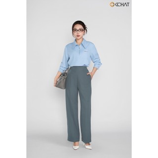 Áo Sơ Mi Nữ 𝐂𝐂𝐇𝐀𝐓 Dáng Suông Kiểu Giả Jeans Chất Liệu Tuytsi Cao Cấp 25FDS9009ST