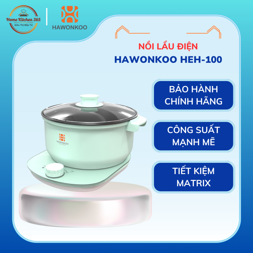 Nồi điện đa năng Hawonkoo HEH-100 – Thiết kế sang trọng, tiện lợi cho mọi bữa tiệc