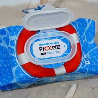 Thùng 10 gói khăn ướt gia đình PickMe 120 tờ không mùi