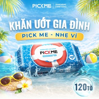 Thùng 10 gói khăn ướt gia đình PickMe 120 tờ không mùi