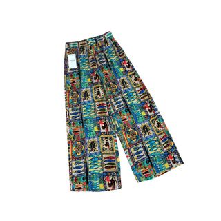 ( Quần có túi )Quần thổ cẩm, ống suôn dài 98cm , vải tole lanh Thái, mát mẻ, unisex( Size 40-65 kg)
