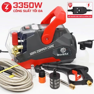 Máy Rửa Xe Workfix Áp Lực Cao 200 Bar WF-PW3350W, Công Suất 3350W, Kèm Phụ Kiện- Tặng thước dây