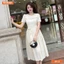 Đầm thiết kế BEMINE cổ tròn đính hoa eo tùng váy xếp ly phù hợp đi chơi-B413