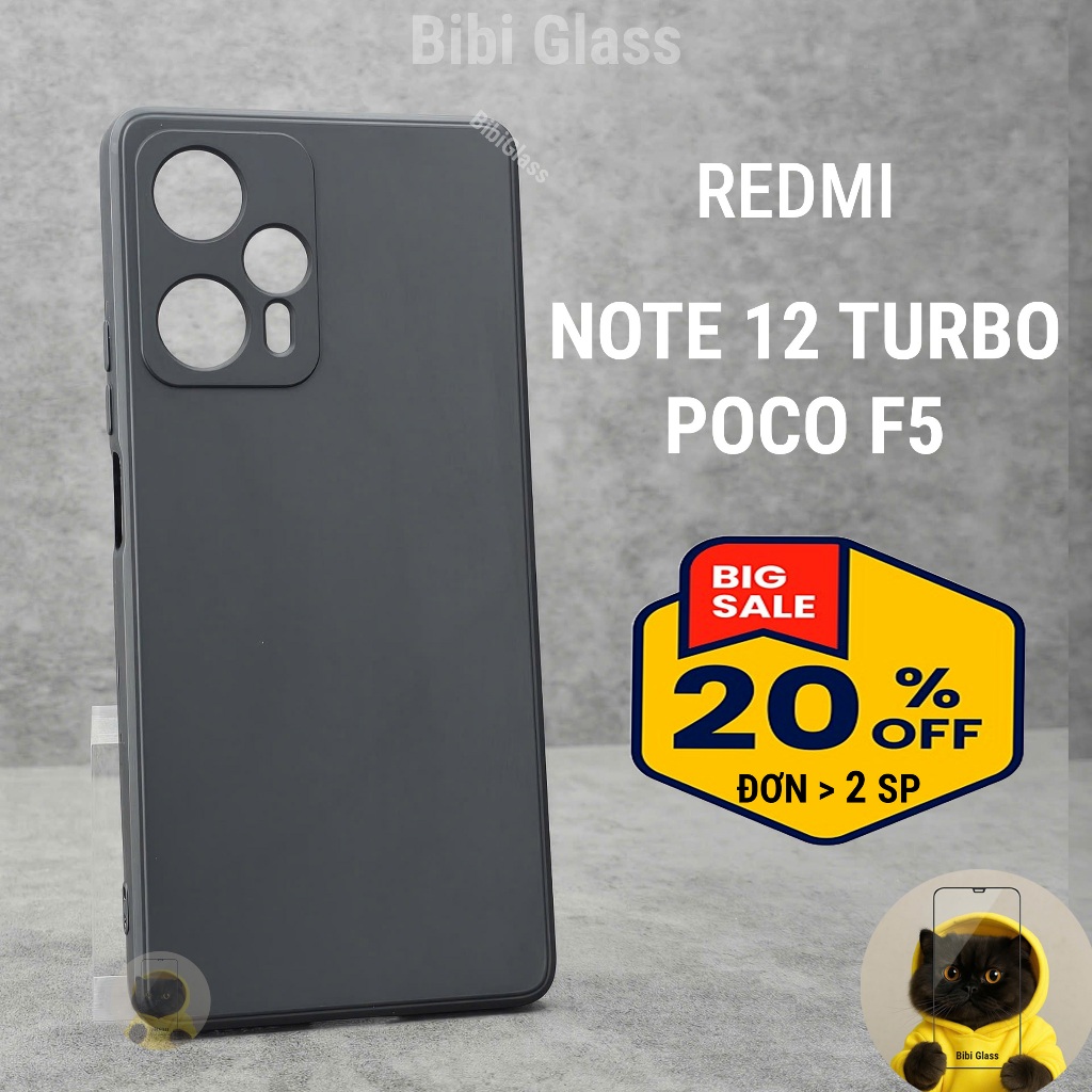 Ốp lưng Redmi Note 12 Turbo, Poco F5 cạnh vuông bảo vệ cam nhựa dẻo điện thoại Xiaomi BIBI