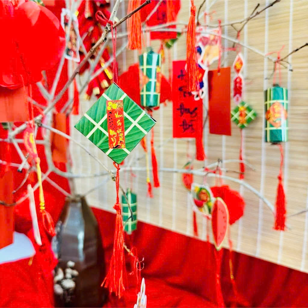 COMBO 9 BÁNH CHƯNG, 9 BÁNH TÉT, 9 DƯA HẤU MINI TREO CÂY ĐÀO CÂY  MAI TRANG TRÍ TẾT