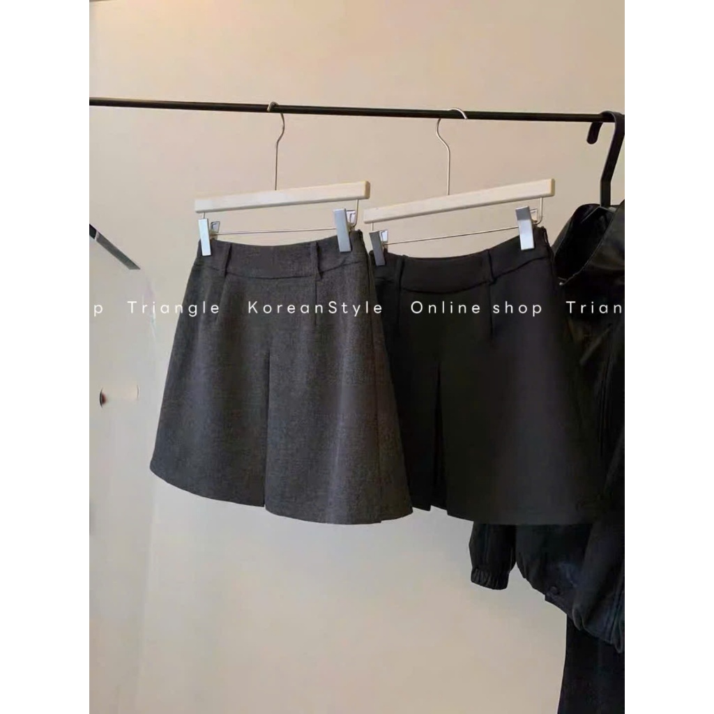 TRIANGLE - Pi Skirt (Cân nhắc kỹ, return is not welcomed)- Chân váy dạ xếp li 2 mặt đa di năng, chiều dài vừa phải