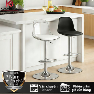 KUKA Ghế Quầy Bar Xoay 360 Độ Trong Suốt Nâng Hạ Chân Mạ Crom Decor Phòng Ngủ Studio Hiện Đại Nhất