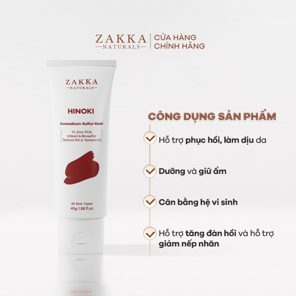 [BAO BÌ MỚI] Mặt nạ hỗ trợ kiểm soát bã nhờn & cải thiện mụn Hinoki Zakka Naturals 45g