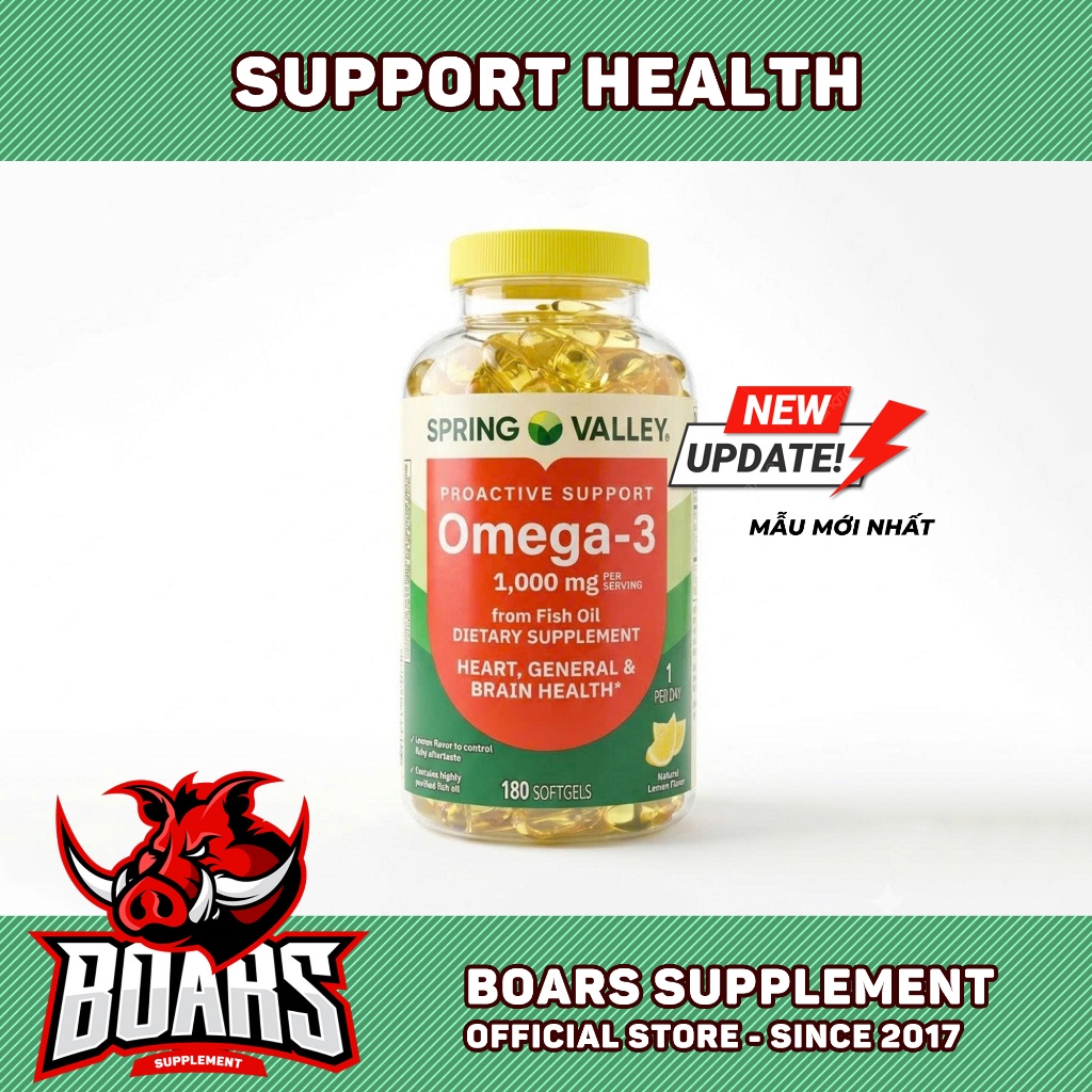 Dầu Cá Omega3 Springvalley 1000mg - Tăng cường sức khoẻ toàn diện