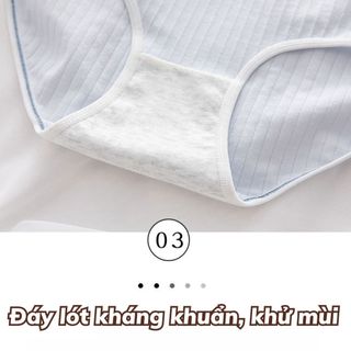 Quần lót nữ cotton kháng khuẩn khử mùi cạp vừa- Quần chip nữ họa tiết xinh xắn dễ thương DEVARI L861
