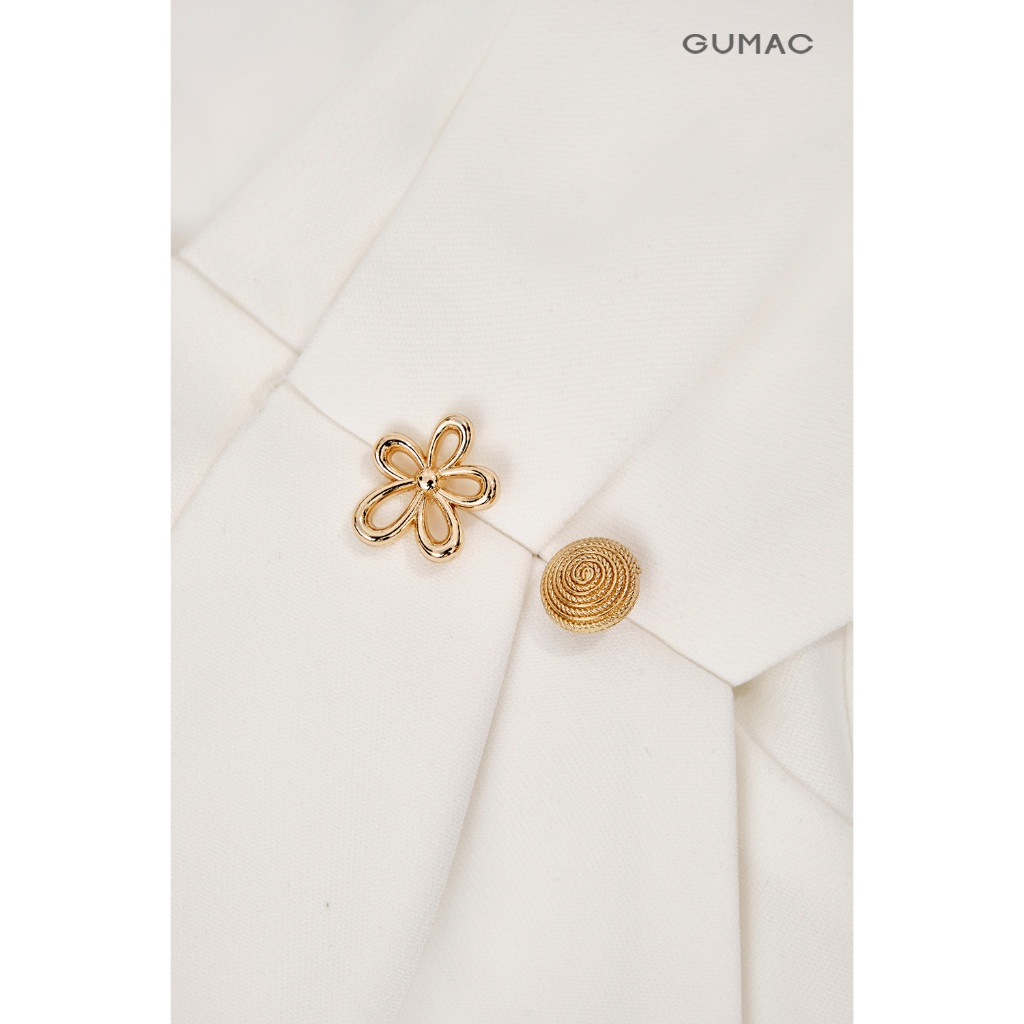 Đầm Nữ Form A GUMAC Cổ Xéo Cách Điệu Đính Nơ 2 Lớp Tuyết Mưa Cao Cấp Tôn Dáng DF08014