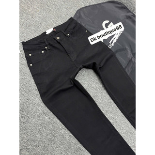 quần bò dài nam Dk boutique màu đen mài điểm nhấn tag da nổi bật,chất vải dày mềm co giãn nhẹ phom dáng chuẩn11