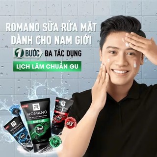 Mua 1 Tặng 1 – Sữa Rửa Mặt Romano Đa Tác Dụng Dành Cho Nam Giới 100g Tặng 1 Chai Sữa Tắm Gội 60g