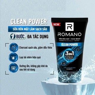 Mua 1 Tặng 1 – Sữa Rửa Mặt Romano Đa Tác Dụng Dành Cho Nam Giới 100g Tặng 1 Chai Sữa Tắm Gội 60g