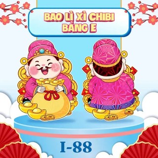 Set 30 Cái Lì Xì Chibi Hoạt Hình Dễ Thương Bảng E, Giấy Cứng Dạ Quang Dễ Thương, Bao Lì Xì Tết Hot