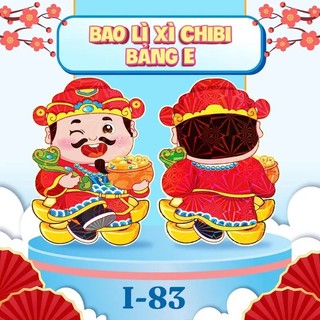 Set 30 Cái Lì Xì Chibi Hoạt Hình Dễ Thương Bảng E, Giấy Cứng Dạ Quang Dễ Thương, Bao Lì Xì Tết Hot