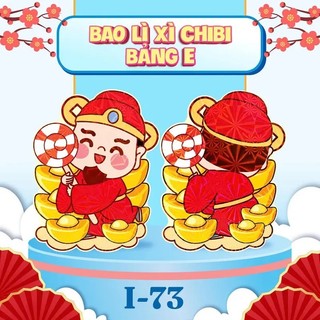 Set 30 Cái Lì Xì Chibi Hoạt Hình Dễ Thương Bảng E, Giấy Cứng Dạ Quang Dễ Thương, Bao Lì Xì Tết Hot