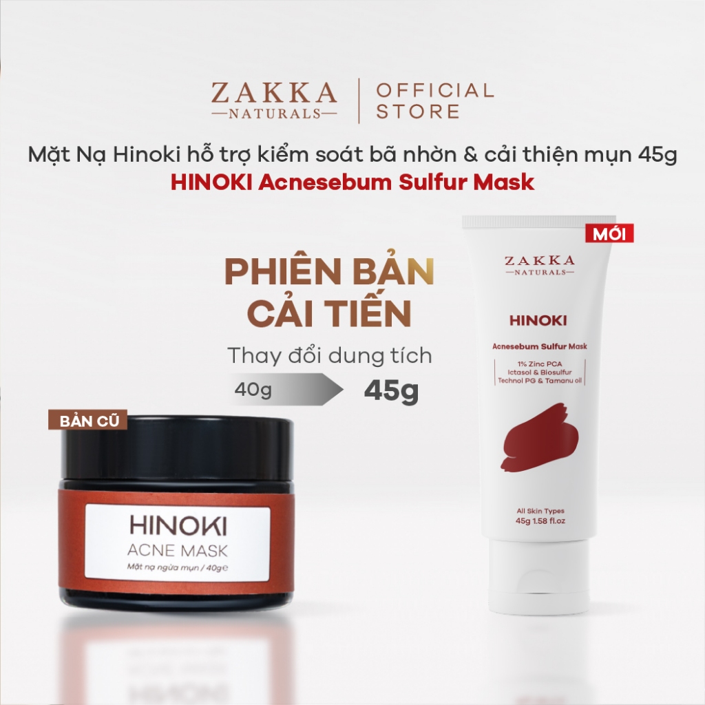 [BAO BÌ MỚI] Mặt nạ hỗ trợ kiểm soát bã nhờn & cải thiện mụn Hinoki Zakka Naturals 45g