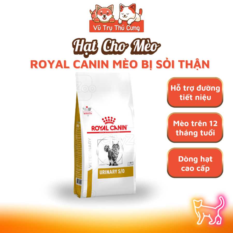 Thức ăn hạt Royal Canin Urinary S/O hỗ trợ cho mèo bị sỏi thận