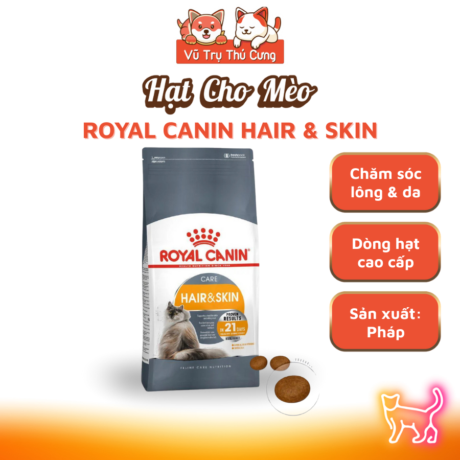 Thức ăn hạt cho Mèo Royal Canin Hair & Skin Care mượt lông và da