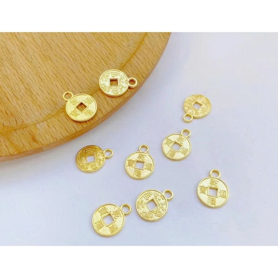Đồng tiền trang trí cây kim tiền 9x12mm – Phụ kiện handmade