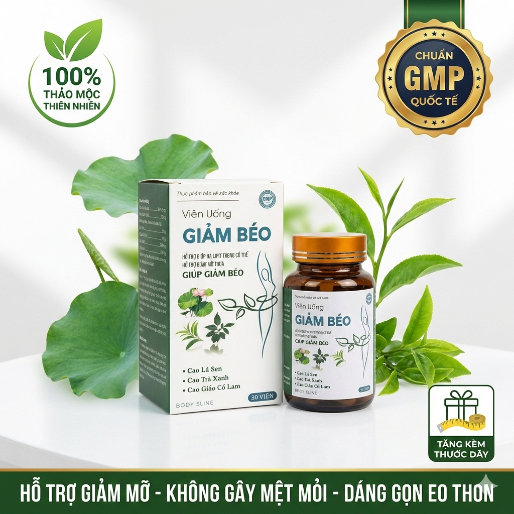 Viên Giảm Cân Giảm Béo | Hỗ trợ giảm 6 - 10kg | Giảm béo an toàn | Giảm mỡ bụng tay chân hiệu quả Body Sline Hộp 30 viên