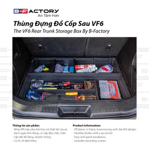 B-FACTORY Thùng Đựng Đồ Cốp Sau Nhựa PP Cho VinFast VF6 Đen