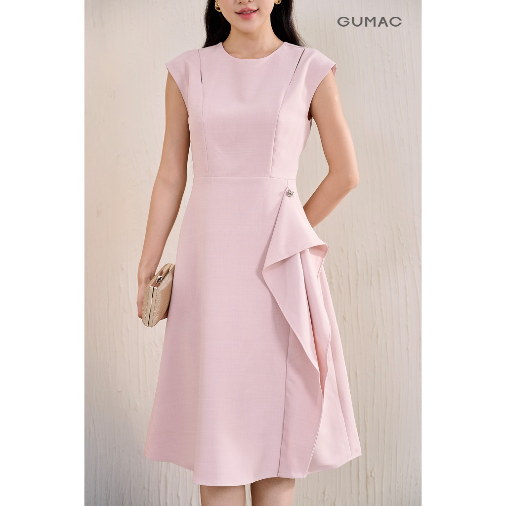 Đầm Nữ Dáng A Xòe Nhẹ GUMAC Phối Tùng Cách Điệu Sang Trọng Thanh Lịch DF06049