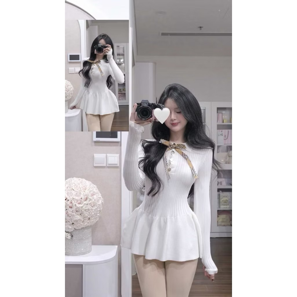 𝑺𝒔𝒖.𝑺𝒕𝒖𝒅𝒊𝒐// [CÓ SẴN] VÁY LEN CHÂN XOÈ NƠ CỔ
