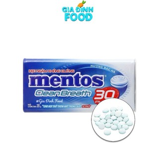 [Lốc x12 Hộp] Kẹo Ngậm Không Đường Mentos Clean Breath cho hơi thở thơm mát trong suốt 30 phút - Hộp thiết 35g