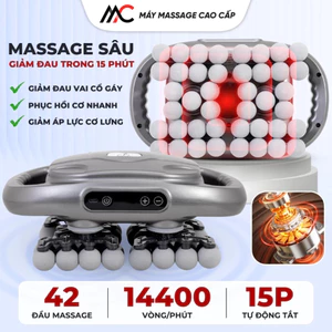 Máy Massage Cầm Tay 42 Đầu Massage Toàn Thân Giảm Nhức Mỏi Với 09 Cấp Độ Mạnh Mẽ Đời Mới 2026