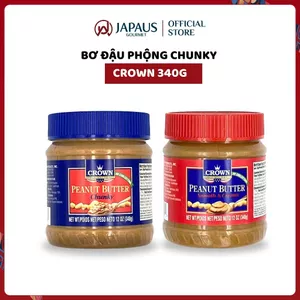 Bơ Đậu Phộng Crown 340g Úc — Vị Smooth Creamy Chunky Phết Bánh Mì Sandwich — JAPAUS GOURMET