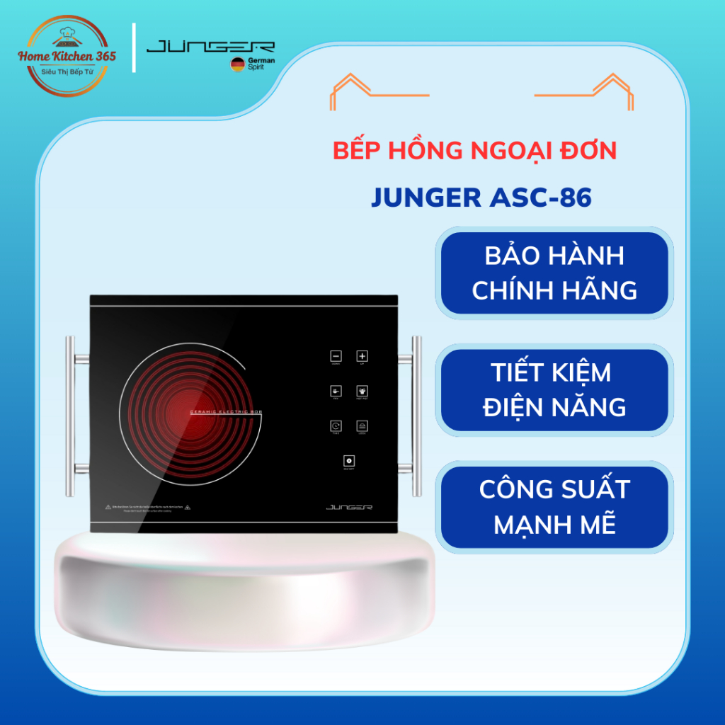 Bếp Hồng Ngoại Đơn Junger ASC-86 – Thiết Kế Sang Trọng, Công Suất Mạnh Mẽ, Dễ Sử Dụng